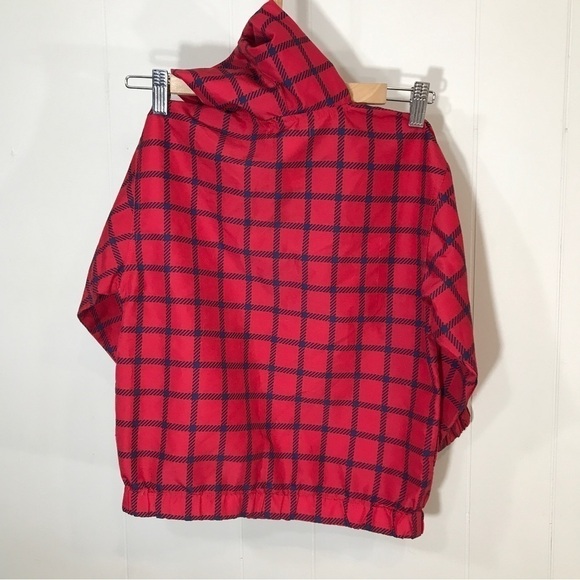 Gymboree Red and Blue Plaid Wind Breaker Pull Over Jacket Vintage - Picture 3 of 8